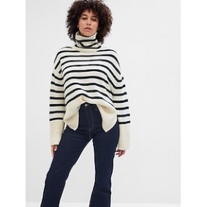 24/7 Split-Hem Stripe Turtleneck Sweater
