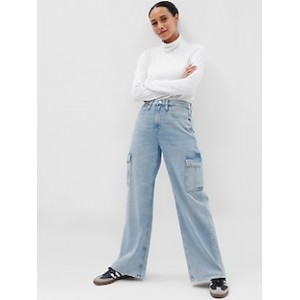 High Rise Wide-Leg Cargo Jeans