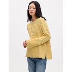 Relaxed Mixed-Stitch Tunic Sweater