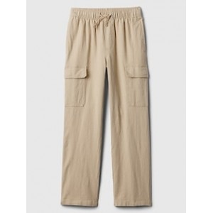 Kids Linen-Blend Pull-On Cargo Pants