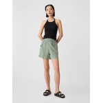 6 Mid Rise Linen-Blend Pull-On Cargo Shorts