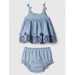 Baby Denim Eyelet Two-Piece Outfit Set