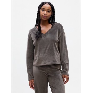 Relaxed Ribbed Velour PJ Top