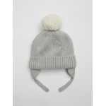 Baby Sherpa-Lined Poof Beanie