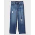 Kids High Rise Wide-Leg Ankle Jeans