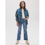 Kids High Rise Floral 90s Straight Jean