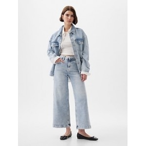 High Rise Stride Wide-Leg Ankle Jeans