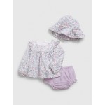 Baby Crinkle Gauze Three-Piece Outfit Set