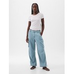 Mid Rise Wide Baggy Cargo Jeans