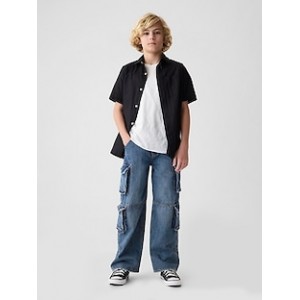 Kids Double Cargo Baggy Jeans