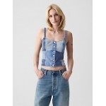 Patchwork Denim Corset Top