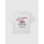 Kids California Strawberries Graphic Boxy Crop Tee