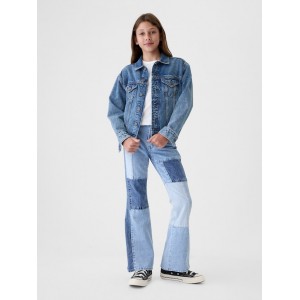 Kids High Rise Patchwork 70s Flare Jeans
