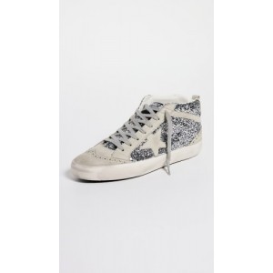 Mid Star Glitter Upper Suede Toe Star Wave Heel and Spur Sneakers