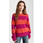Stripe Crew Cashmere Sweater