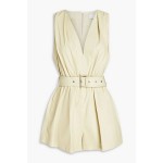 Garissa belted leather playsuit
