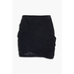 Caray gathered suede mini skirt