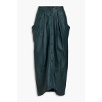 Lyvia pleated leather maxi skirt