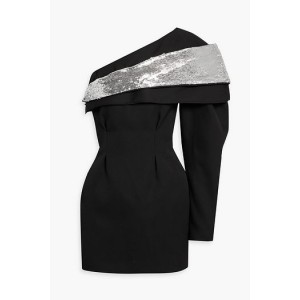 Elmas asymmetric wrap-effect crepe dress