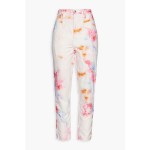 Eloisa tie-dyed high-rise tapered jeans