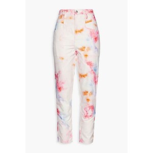 Eloisa tie-dyed high-rise tapered jeans