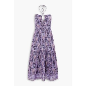 Birona cutout paisley-print cotton and silk-blend halterneck midi dress
