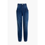 Kerris pleated faded high-rise tapered jeans