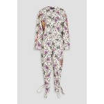 Gigi embroidered floral-print cotton jumpsuit
