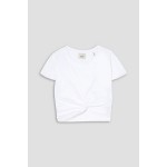 Zineae cropped twist-front cotton-jersey T-shirt