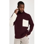 Contrast Patch Pocket Sweater