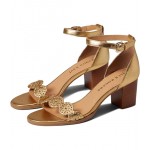 Lauren Ankle Strap Mid Heel Gold/Gold