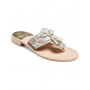 Jacks Brocade Flat Tassel Bow Sandal Brocade/Platinum