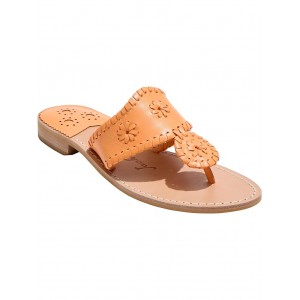 Jacks Flat Sandals - Leather Apricot