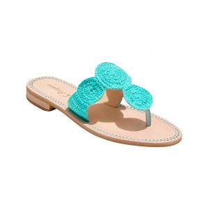 Jacks Crochet Sandals Turquoise