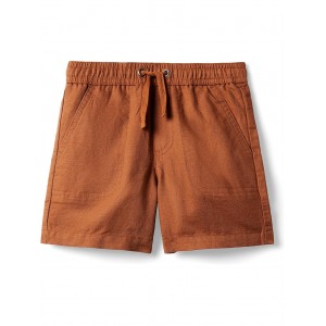 Linen Pull-On Shorts (Toddler/Little Kids/Big Kids) Brown