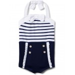 Stripe One-Piece Swimsuit (Toddler/Little Kid/Big Kid) Blue