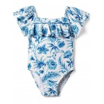 Floral One-Piece Swim (Toddler/Little Kids/Big Kids) Blue