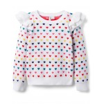 Rainbow Heart Sweater (Toddler/Little Kid/Big Kid) White