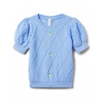 Pointelle Sweater Top (Toddler/Little Kid/Big Kid) Blue