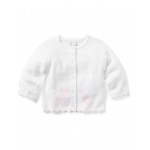 Bunny Intarsia Cardigan Sweater (Infant) White