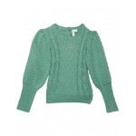 Puff Sleeve Sweater (Toddler/Little Kids/Big Kids) Green