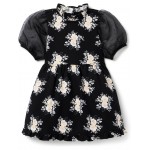 Floral Print Dress (Toddler/Little Kid/Big Kid) Black