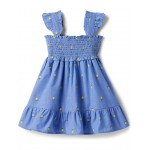 Printed Chambray Dress (Toddler/Little Kids/Big Kids) Blue