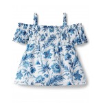 Floral Print Top (Toddler/Little Kids/Big Kids) Blue