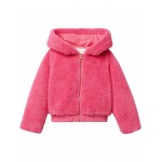 Cropped Faux Fur Hoodie (Toddler/Little Kids/Big Kids) Pink