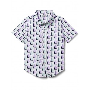 Janie and Jack Sailboat Print Button Up Shirt (Toddler/Little Kids/Big Kids)