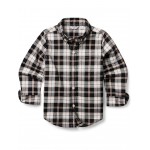 Janie and Jack Brushed Plaid Button-Up Shirt (Toddler/Little Kid/Big Kid)