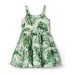 Janie and Jack Girls Palm Print Dress (Toddler/Little Kid/Big Kid)