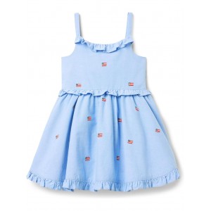 Janie and Jack Girls Embroidered Flag Dress (Toddler/Little Kid/Big Kid)