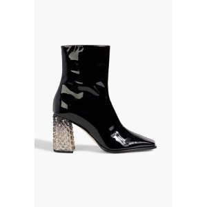 Bryelle 85 crystal-embellished patent-leather ankle boots